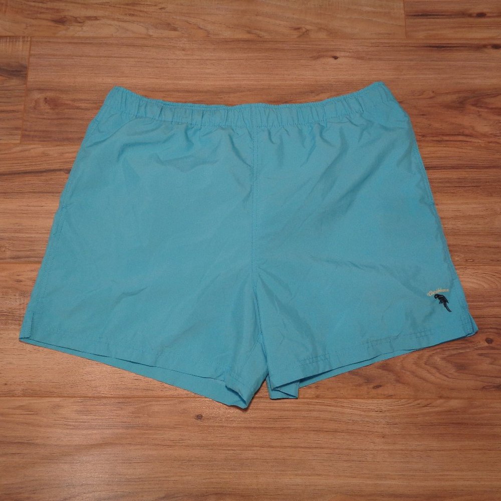 Caribbean Roundtree & Yorke Size Large Aqua New Men's Swim Trunks Swimsuit